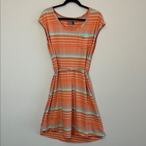 The North Face Women’s Orange & Mint Green Kambra Midi Dress Size Large